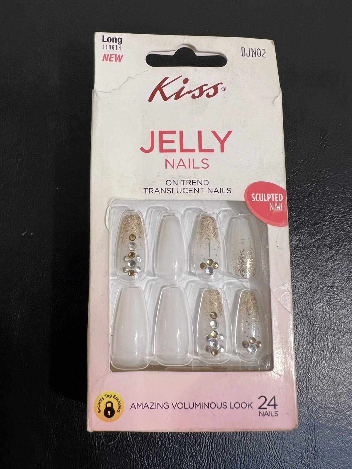 New Lot Of 8 Kiss Press-On Nails Manicure Assorted Different Jewel Jelly