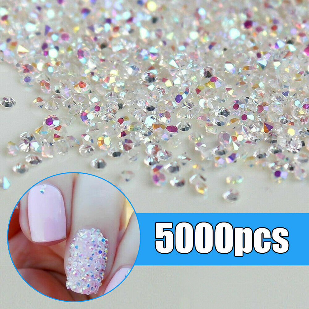 5000x Crystal 3D Nail Art Micro Zircon 1.2mm Mini Rhinestones DIY Decor Sticker