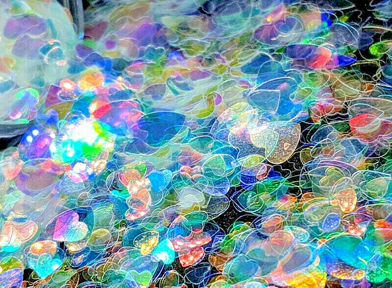 ❤HEART Shape Glitter~Multi-Sizes~Solvent Resistant~Nail Art•Face•Festival•USA❤