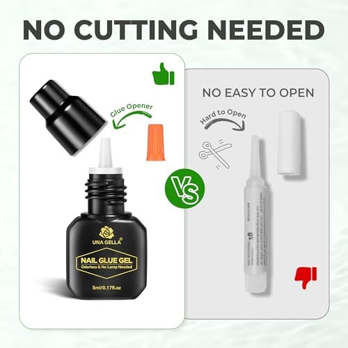 UNA GELLA 5ml Super Strong Gel Nail Glue for Press Ons, No UV Lamp Needed