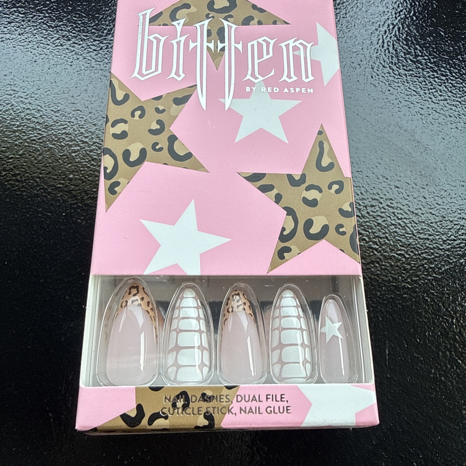 Red Aspen Press On Nails- Roxy’s Rebel Remix-Long Stiletto-Leopard