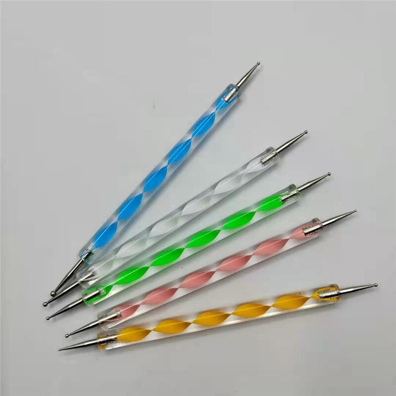 Marbleizing Nail 5x Set Manicure Pen Tool Painting Pen Crystal Art Dotting Kit