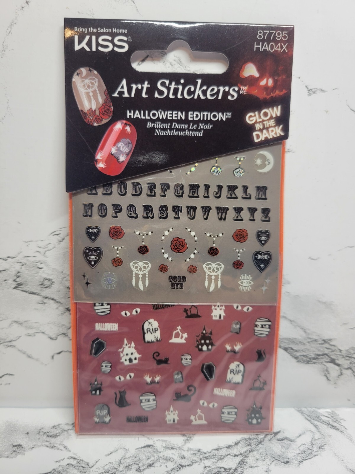 KISS Halloween Edition Glow In Dark Nail Art Stickers #87795 Witch Season 2pk