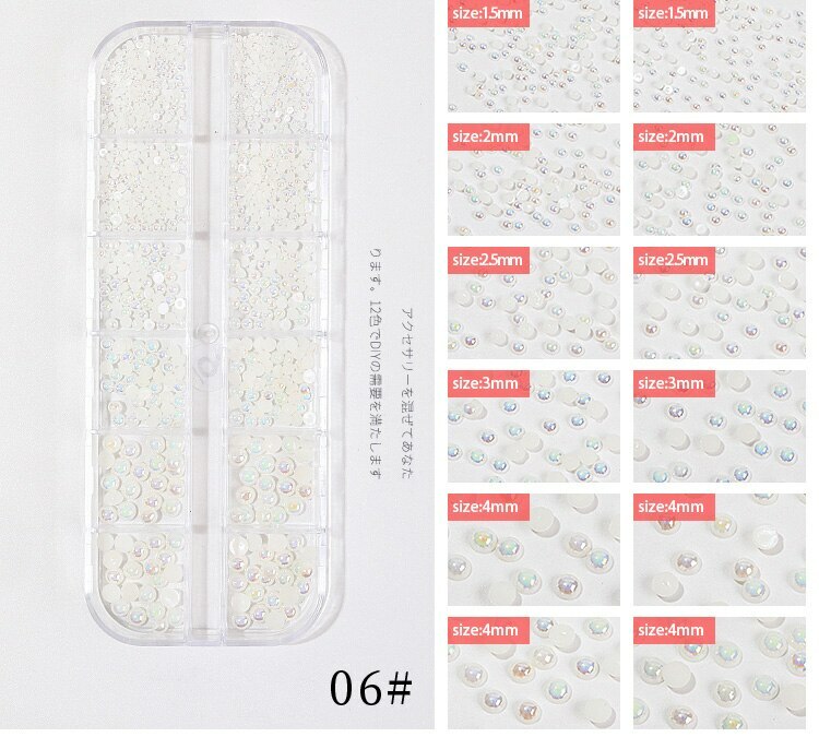Mixed Size Colors Glass Flat Rhinestones Crystal Strass Nail Art Decoration