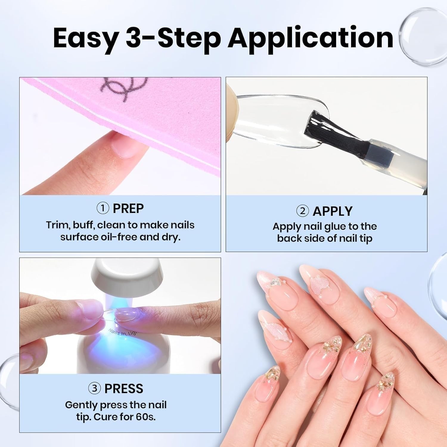 9 in 1 Nail Glue with New Formula, 0.5 Fl Oz