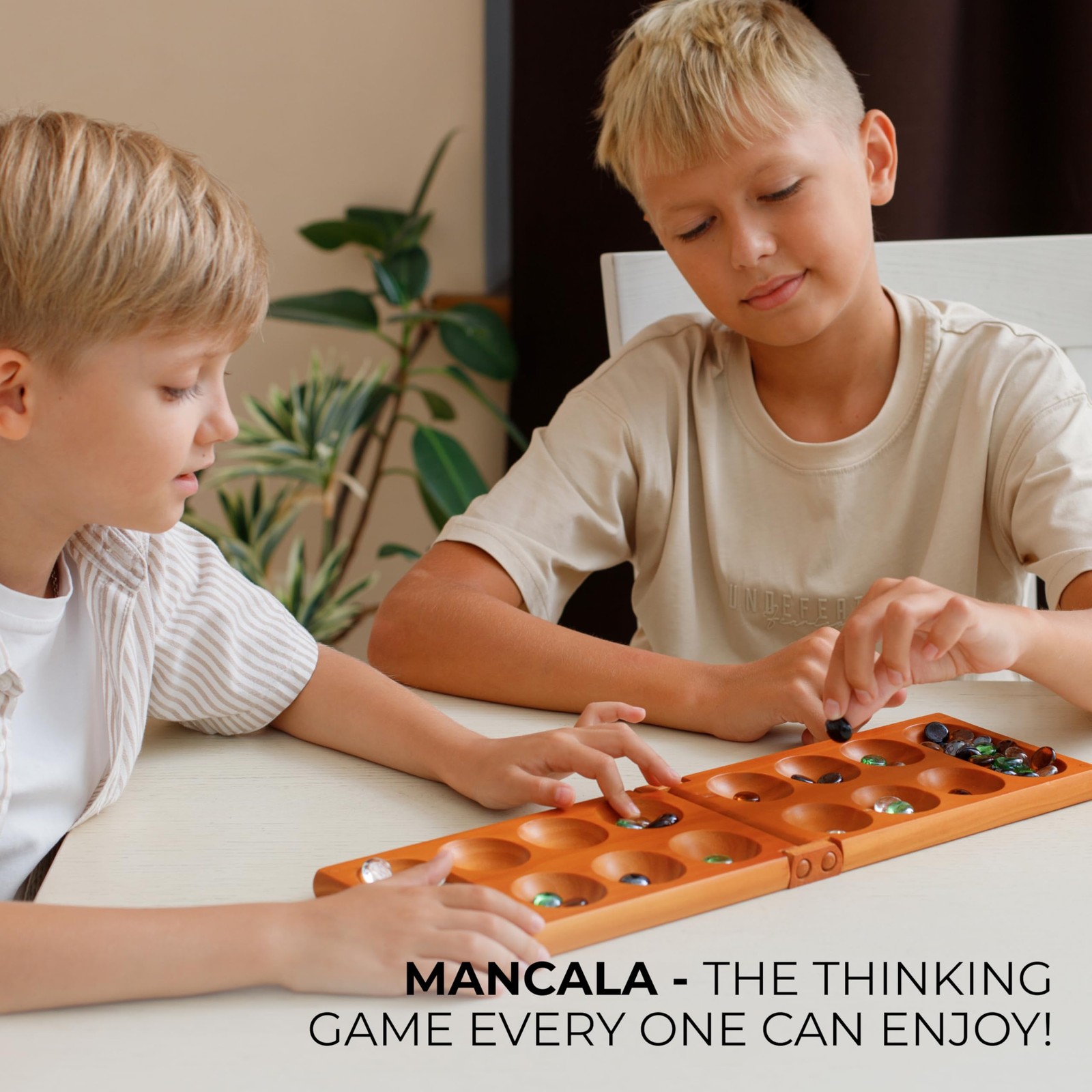 Mancala Board 17.5 x 5.3 inches (folded), 8.7 (packed), Multi-color