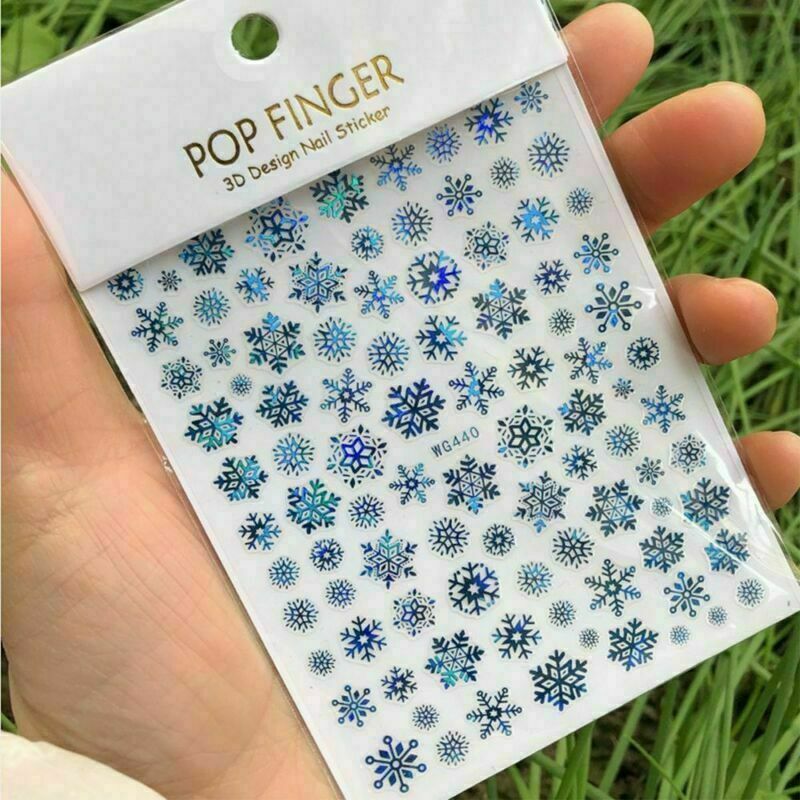 5D Embossed Snowflake Nail Sticker Self-Adhesive DIY Manicure Art Decals ns20
