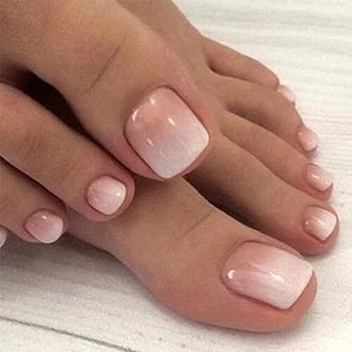 Press on Toenails Ombre Pink Fake Toe Nails Square False Toenails style23