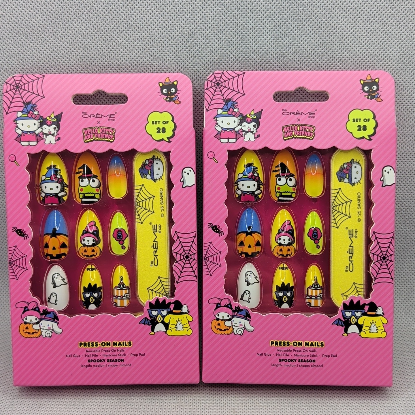 (2) The Crème Shop x Hello Kitty Halloween Press-On Nails Reusable Almond Medium