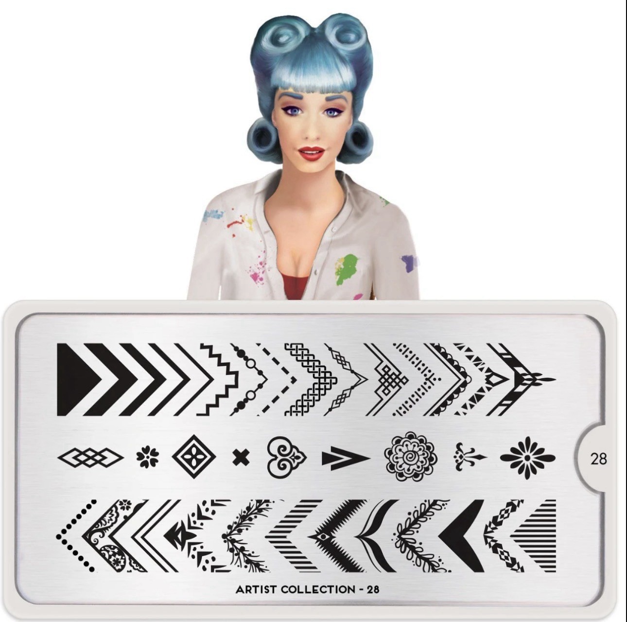 HTF MoYou Artist Collection 01 09 28 Geometric Metal Nail Stamping Plates Set