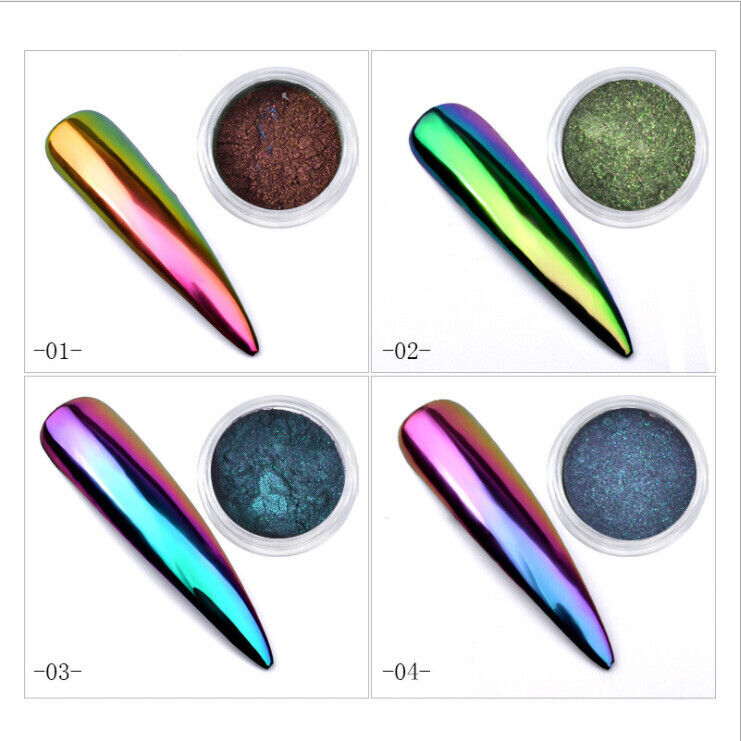 8 Boxes/Set Mirror Nail Art Glitter Powder Nail Chrome Pigment Dust Manicure Tip