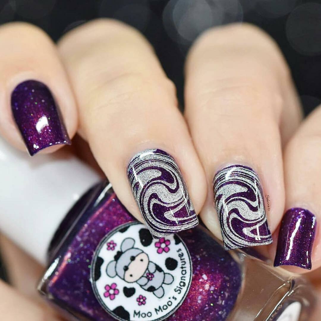 B002 Water Marble to Perfection Stamping Plate For Stamped Nail Art Design