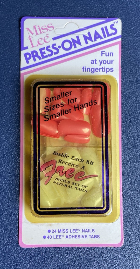 VTG NOS NEW USA Made ’90’s Miss Lee Press on Nails Smaller Hands Pink and Bonus