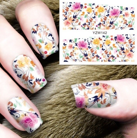 Flower, Floral Nail Art Water Decals DIY Nail (Group 1)