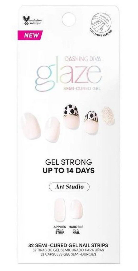3 Pack Dashing Diva Glaze Semi-Cured Gel Nail Strips Lot of 3 32 Count in Each