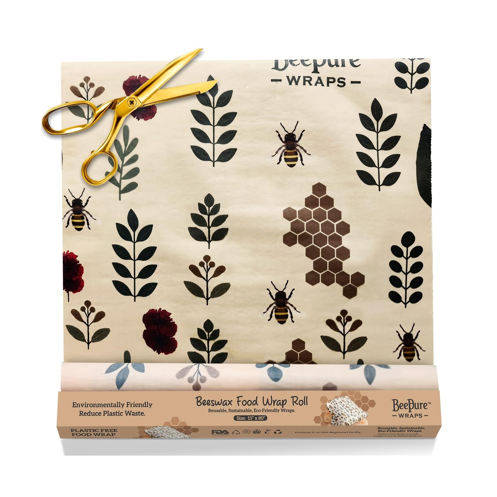 BeePure Reusable Beeswax Food Wrap – Eco-Friendly, Sustainable … FAST USA SHIP