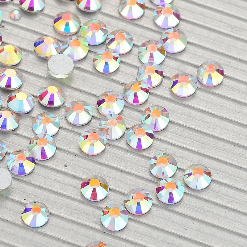 Shiny AB Glass Crystal Flatback 3D Non-HotFix FlatBack Nail Art Decorations