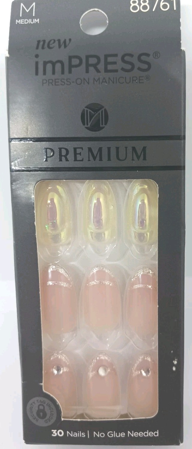 Kiss impress premium gel nail SET No Glue Mani 30 Nails all my love new medium