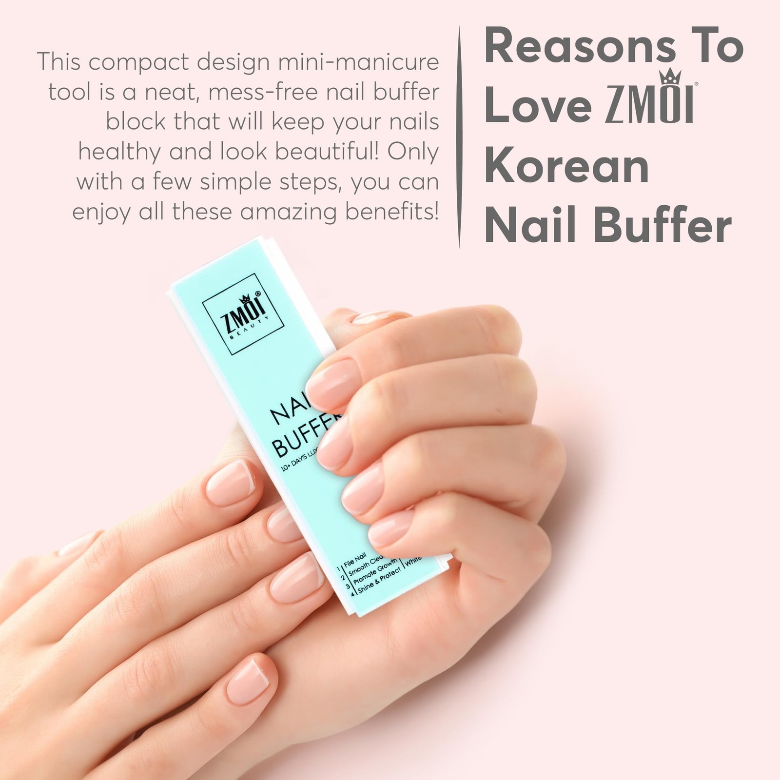 Pro Nail Buffer Block – 2 Pack Luxurious Shine Korean 4-Way Nail Buffing B