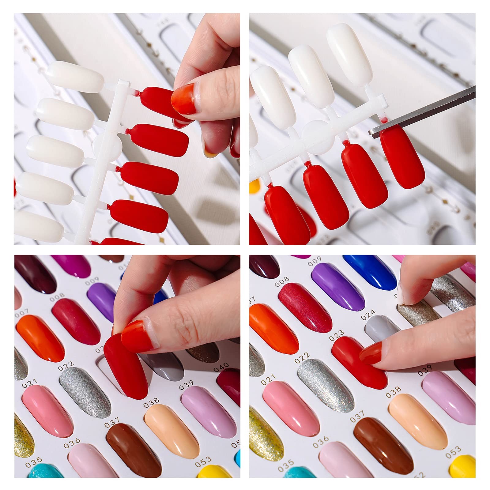 Acycion2A 308 nail display chart with 360 false nail tips (Silver)