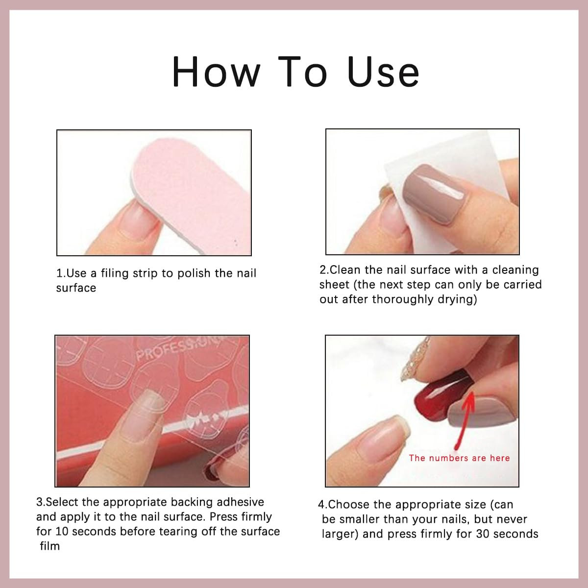 30Pcs Flower Press on Nails Short Almond French Tip Fake Nails Purple Gradient F