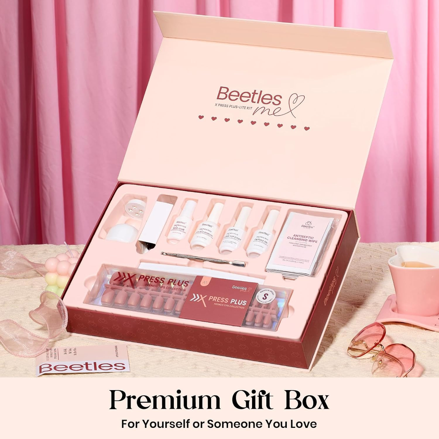 X Press plus Gel Nails Kit – Candy Nova | 7 Colors Nude Cat Eye Press on Nails S