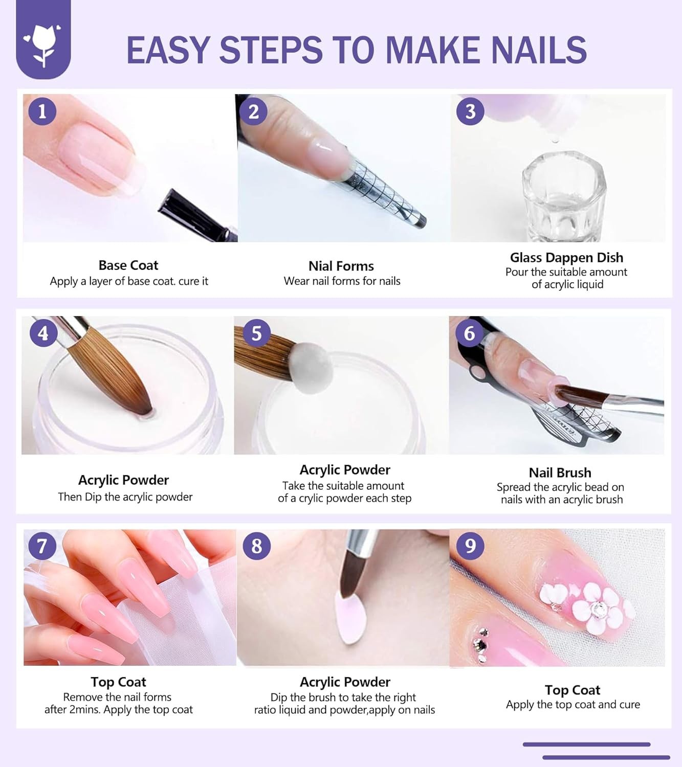 Acrylic Nail Kit with Everything for Beginners, Professional Nail Starter Kit ,