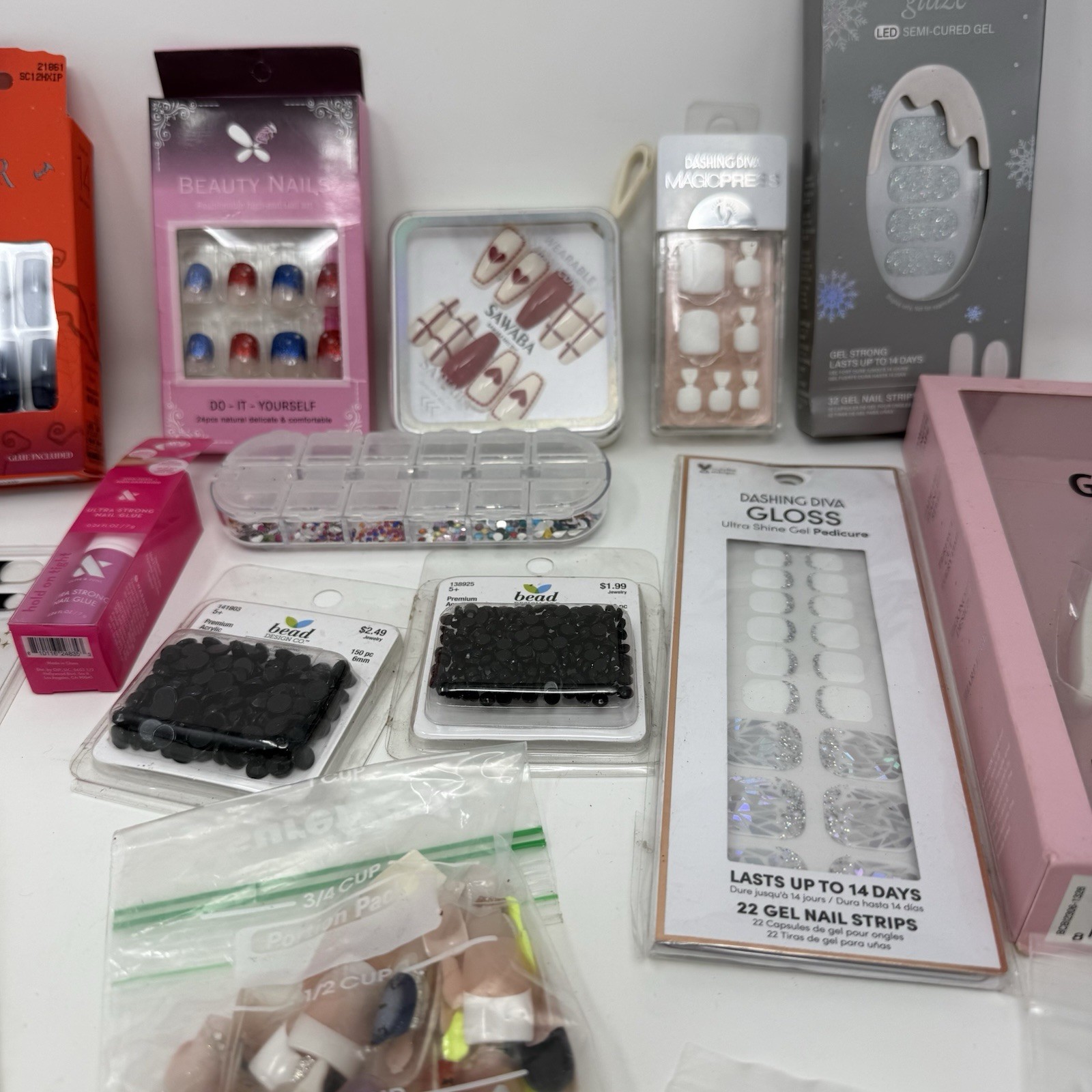 MIXED LOT OF NAIL ART ACCENTS STRIPS STICKERS