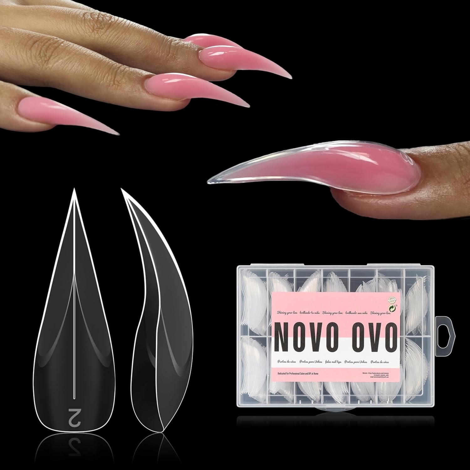 Curved Stiletto Nail Dual Forms for Poly Gel Eagle Claw Form For Polygel