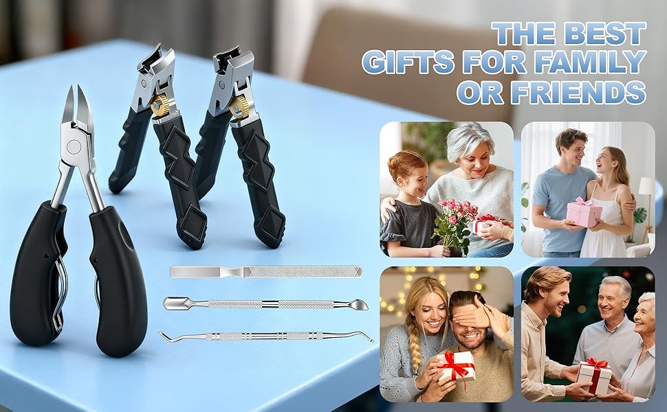 6-in-1 Toenail Clippers for Seniors with Thick Nails – Heavy Duty Wide Opening