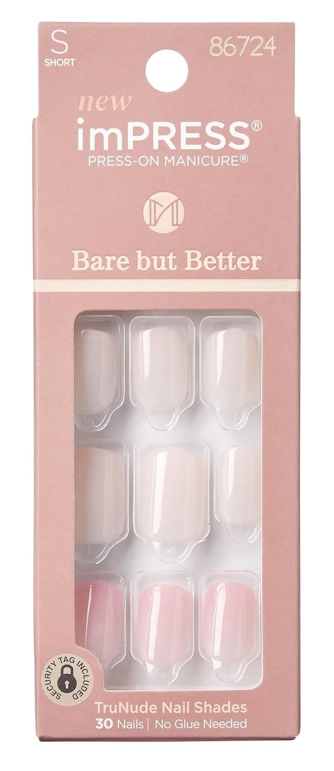Kiss Bare But Better Nails 30 Count Short Effortless Finish