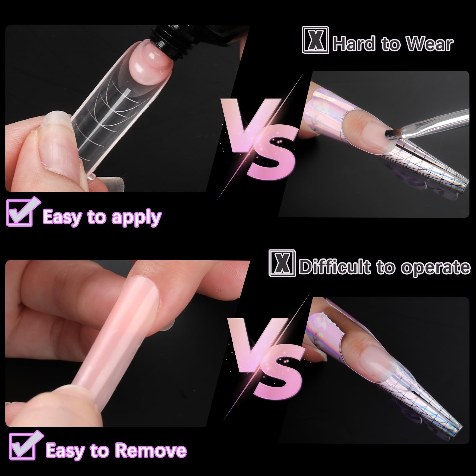 288PCS Nail Dual Forms for French Nails, Dual Nail Forms Molds Acrylic Nail T…