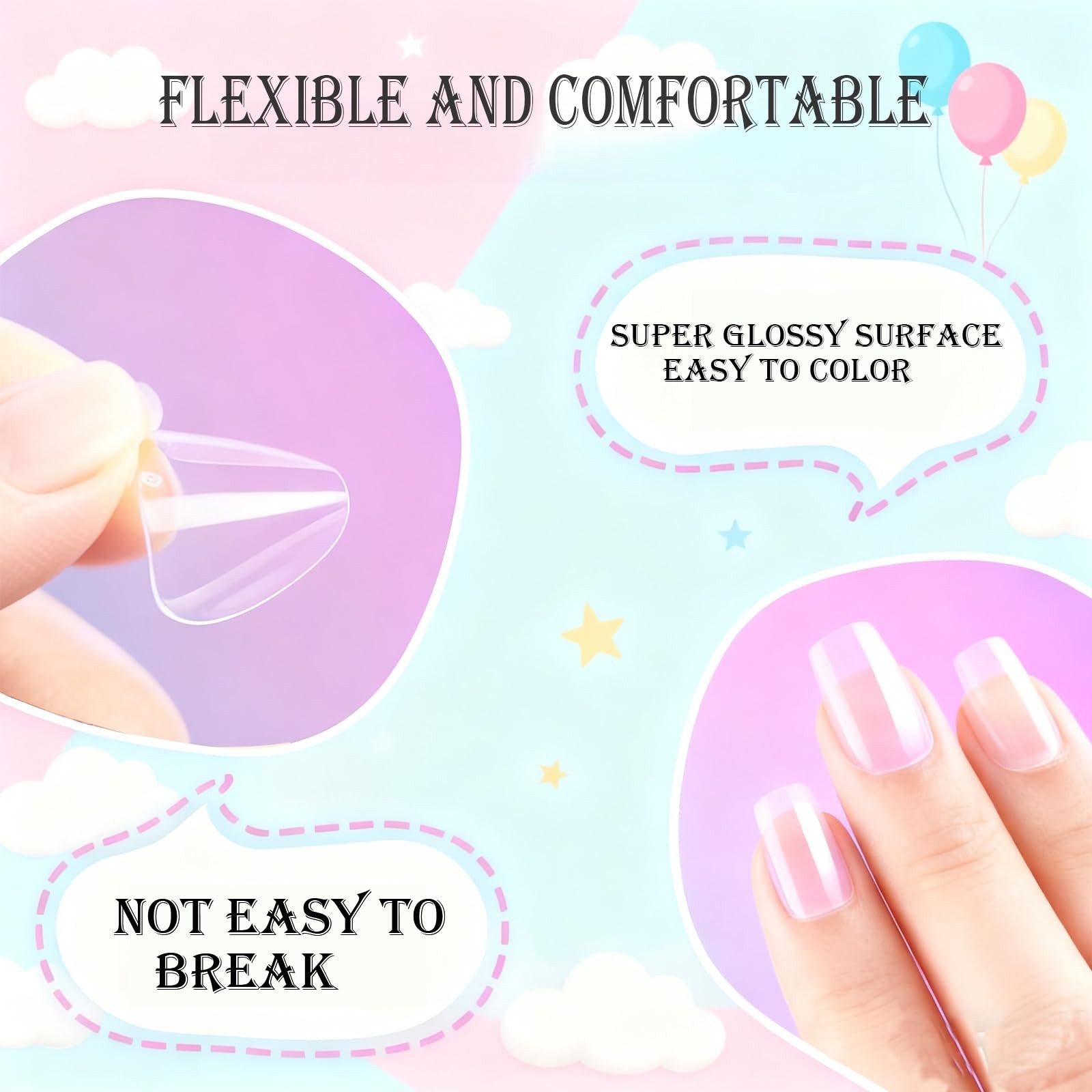 Extra Short Almond Kid Nail Tips,360Pcs Soft Gel Nail Tips Pre-Shaped Press O…