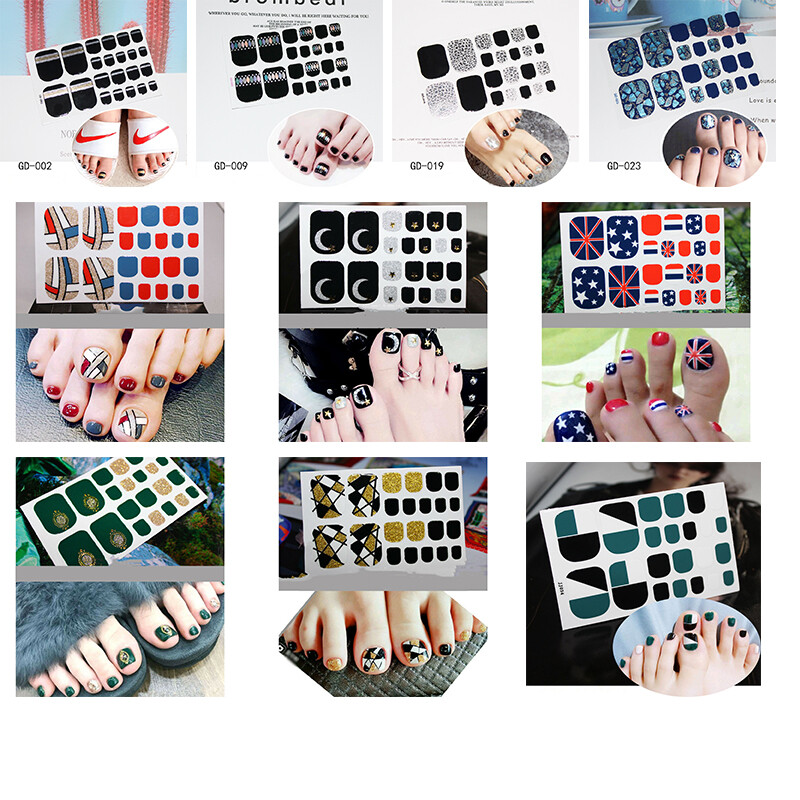 Full Size Nail Wraps Stickers Polish Toe Manicure Art Self Stick Decor 3D Decals