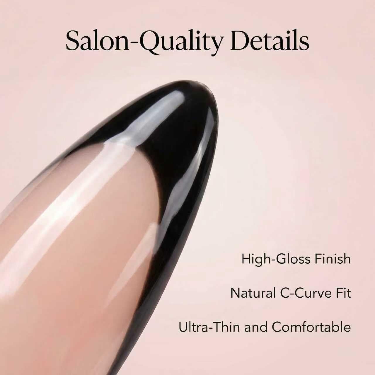 French Almond Gel Press On Nails Short, Glossy Fake Nails 24Pcs 16 Sizes, Inc…