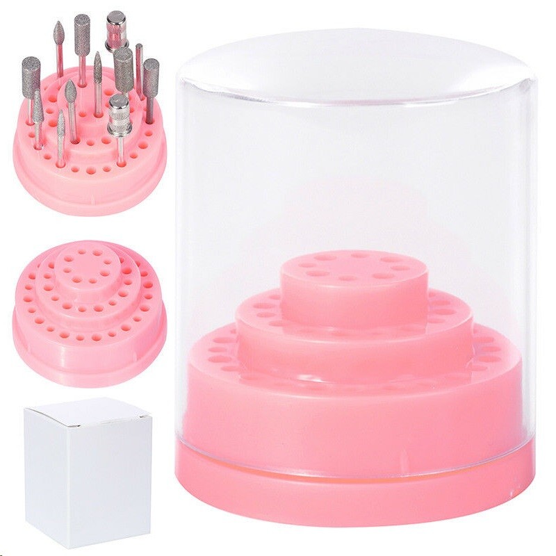 48 Hole Nail Drill Bit Holder Tool Box Display Container Manicure Organiser