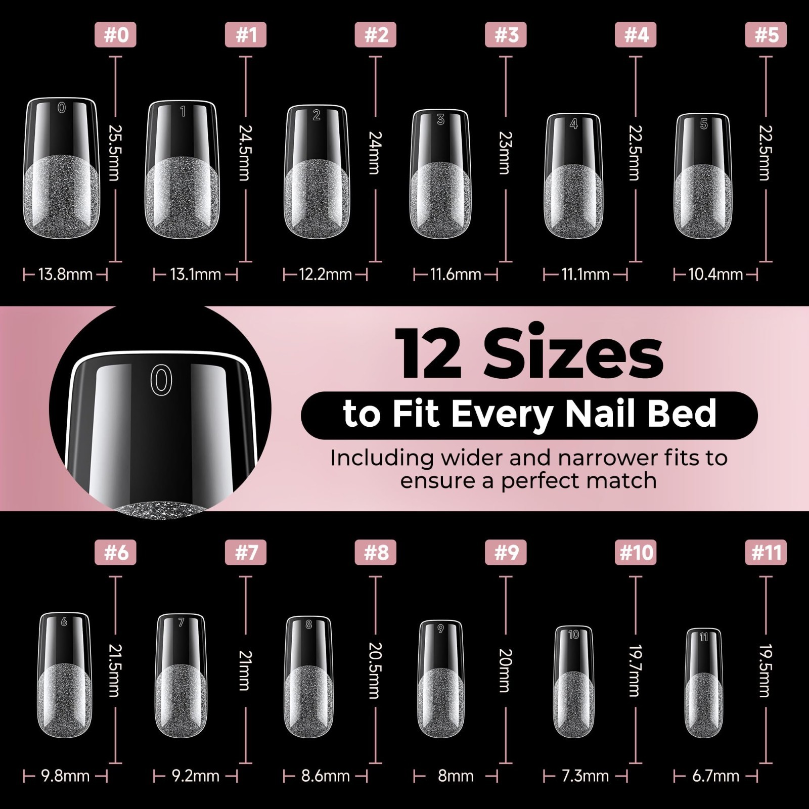 Medium Square Nail Tips 240pcs Soft Gel Acrylic Fake Nails Half Matte Full Cover