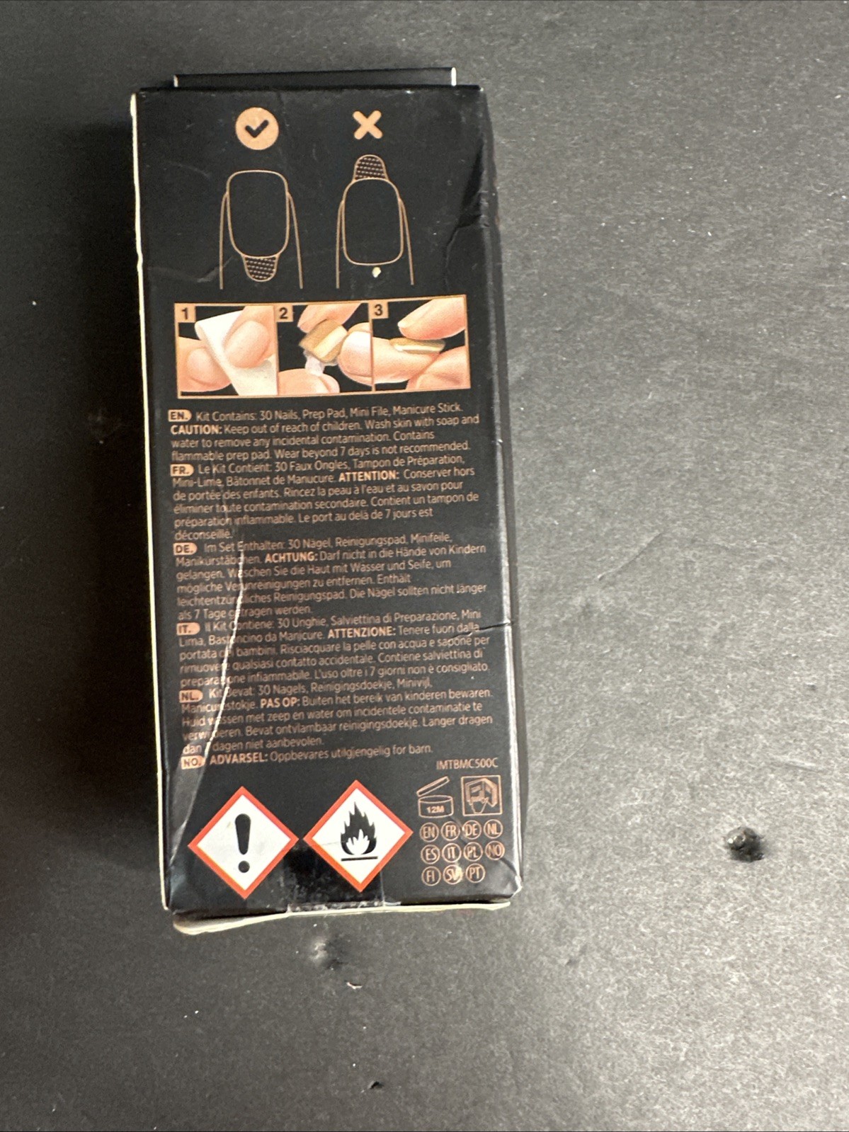 ImPress Limited Edition Tom Bachik Press On Nails Mix & Mingle 30 Pieces Gold
