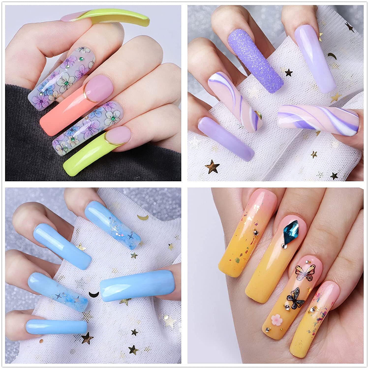 Half Cover French Square Nail Tips False Artificial Nails Acrylic Nail Tips
