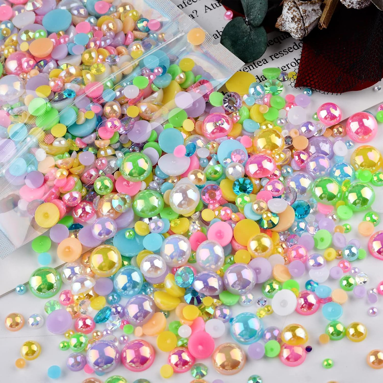 3900+ Pcs Rhinestones and Pearls Kit, 2-10Mm Flatback Gems for Nail Art, Tumb…