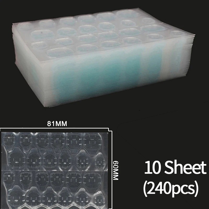 240PCS Adhesive Tabs Double-Sided Stickers for False Fake Nail Tip Glue Tape GB2