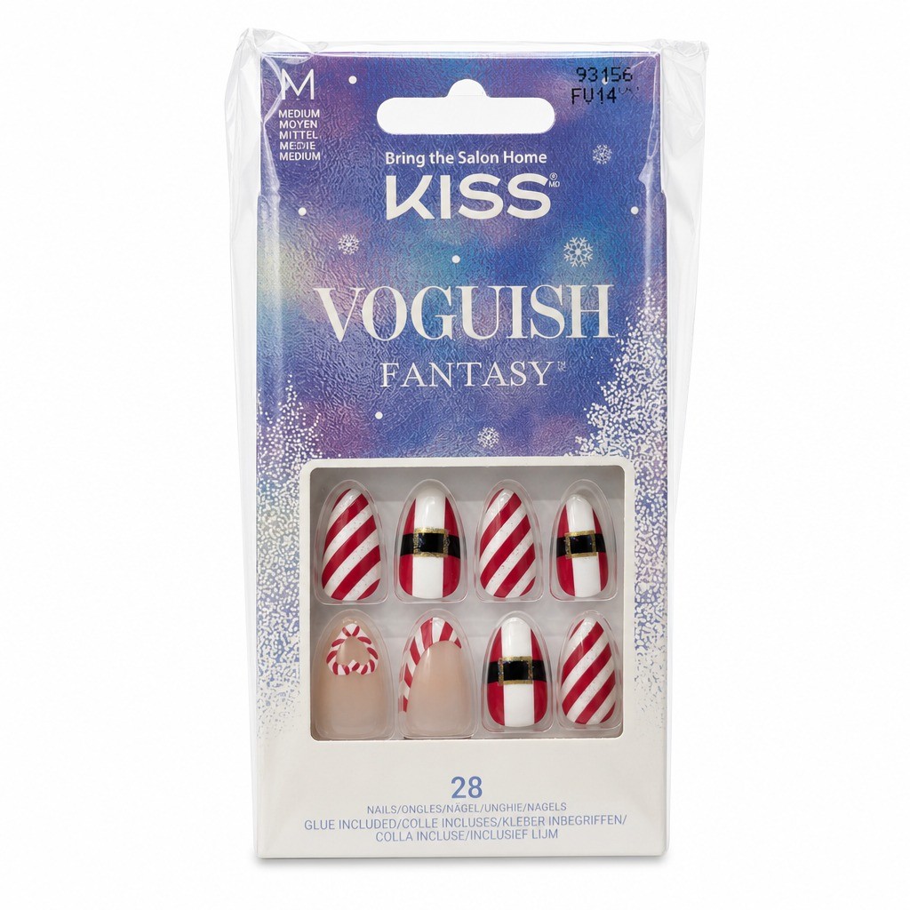 KISS Voguish Fantasy Silent Angels Press On Nails Short Squoval 28ct, 2 PACK