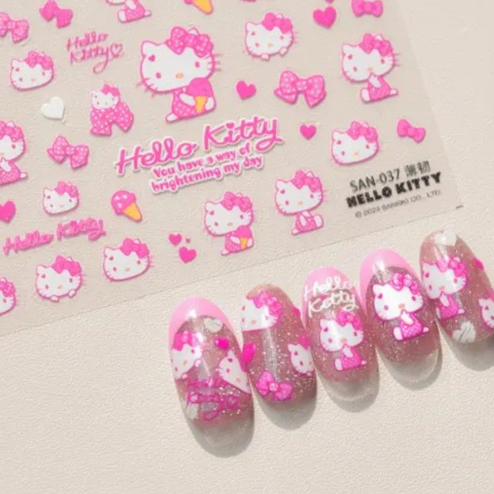 3D Cute Nail Stickers Sanrio Charaters Nail Stickers Nail Supplies for DIY Nail