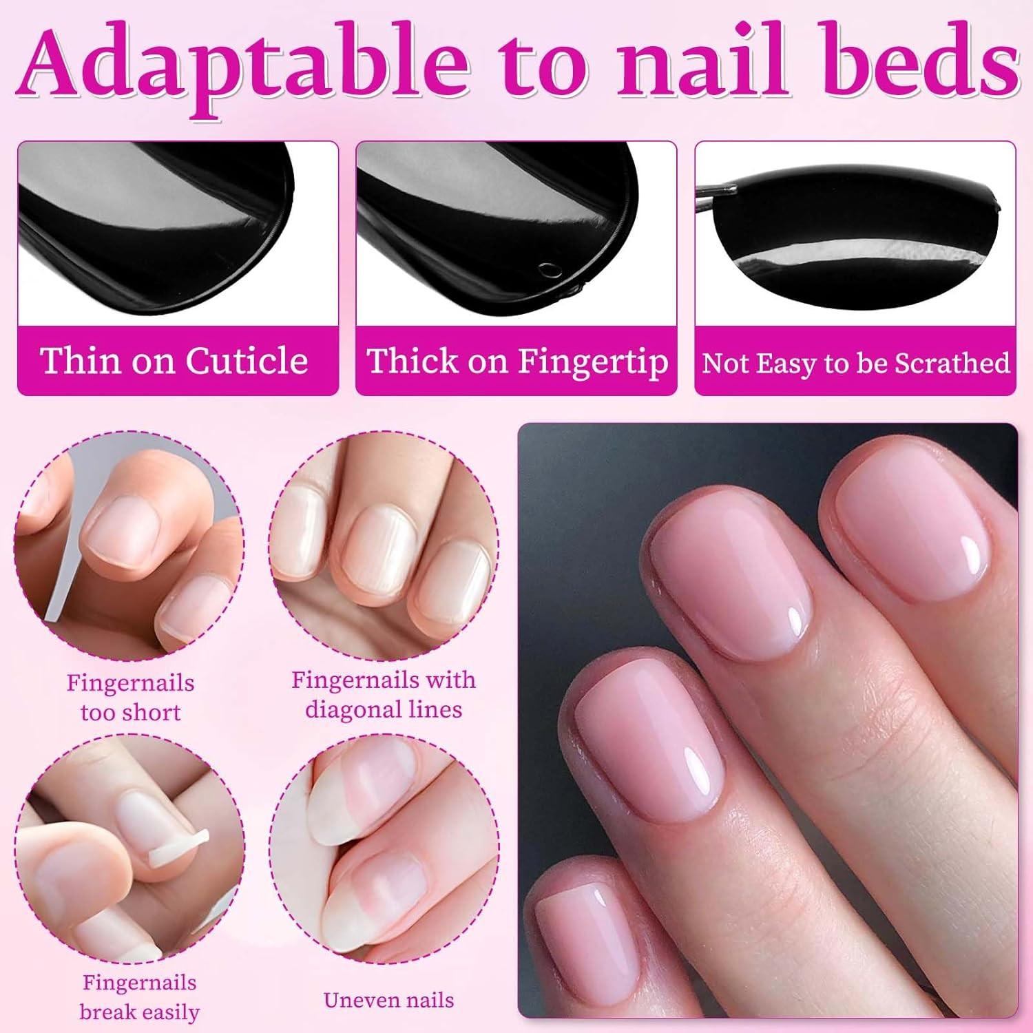 576Pc round Square Press on Nails Short Fake Nails with Glue Tabs, Extra Short A