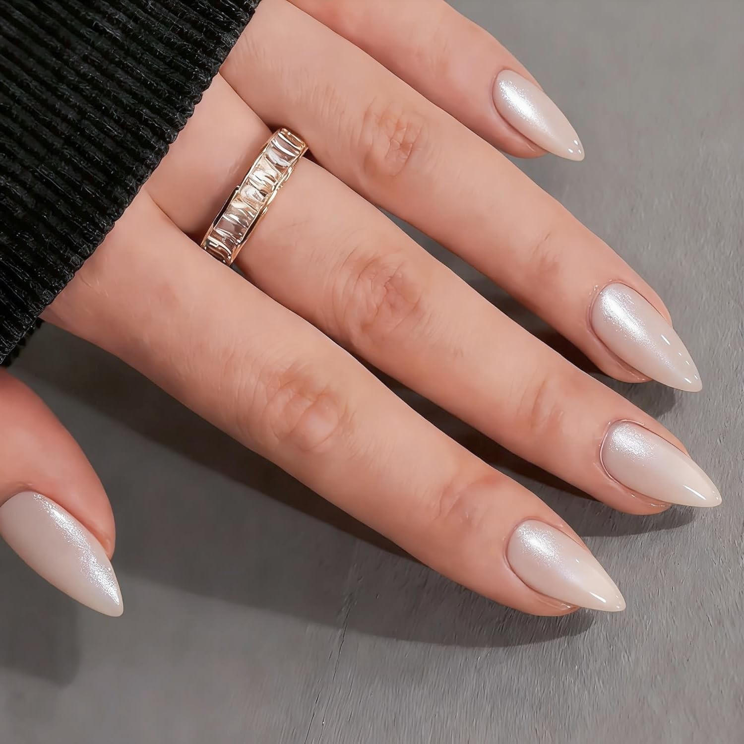 KQueenest Matte White Almond Nails 30 Pcs