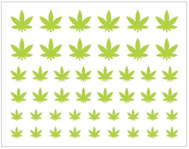32 pcs Nail Art POT WEED LEAF 420 Marijuana Nail Vinyl Decals – Custom Color