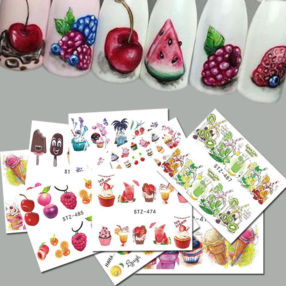 3 sheets Ice Cream Candy Fruit Berries Nail Sticker Nail Art Design Polish Nail