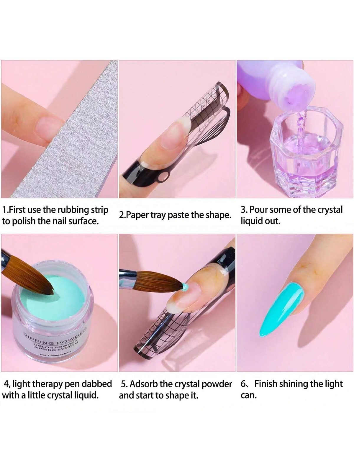 finger secret Basic Acrylic Nail Kit,Acrylic Powder and Liquid Multicolor-A2