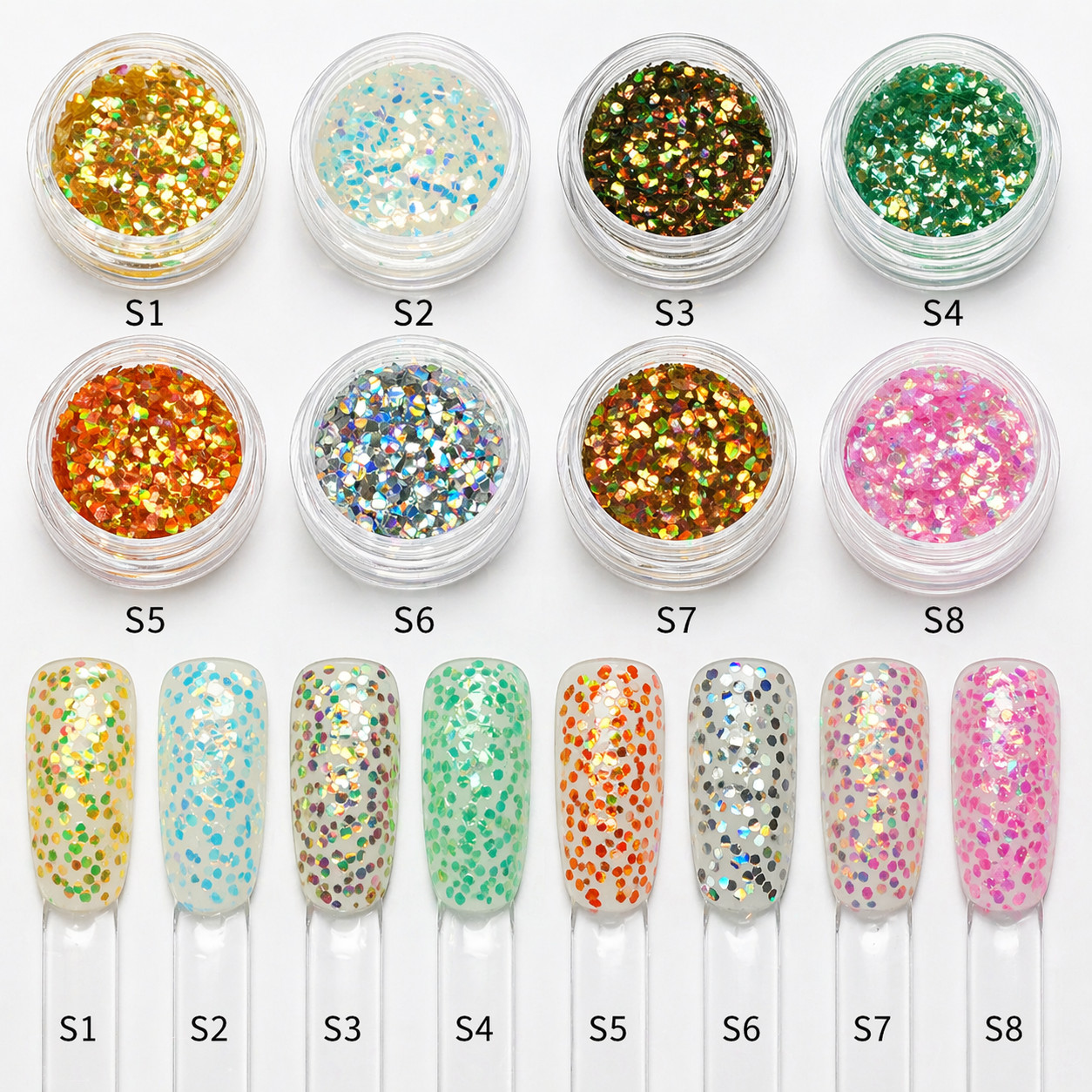 Mermaid Sequins FISH SCALE Nail Art Nails Iridescent Hexagon Paillette Glitter