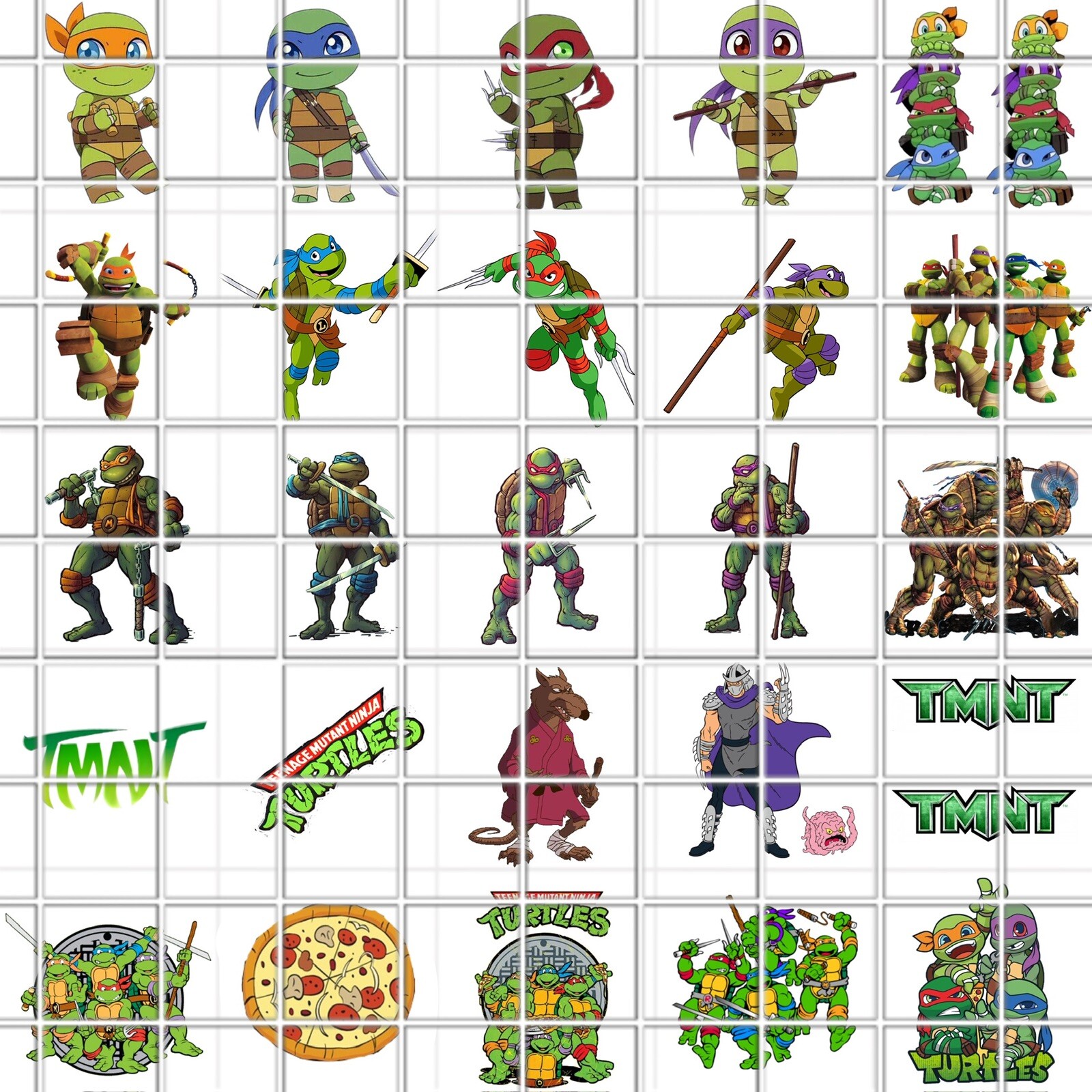 TMNT Teenage Mutant Ninja Turtles Waterslide Nail Art Decals Set Of 50 &